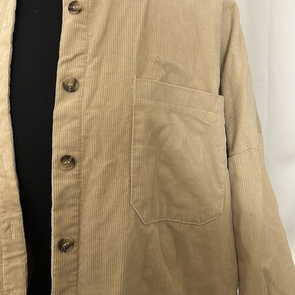 Daryl Ann Denner by Pink Lily Tan Corduroy Button Down Shacket Size Small - Picture 5 of 7